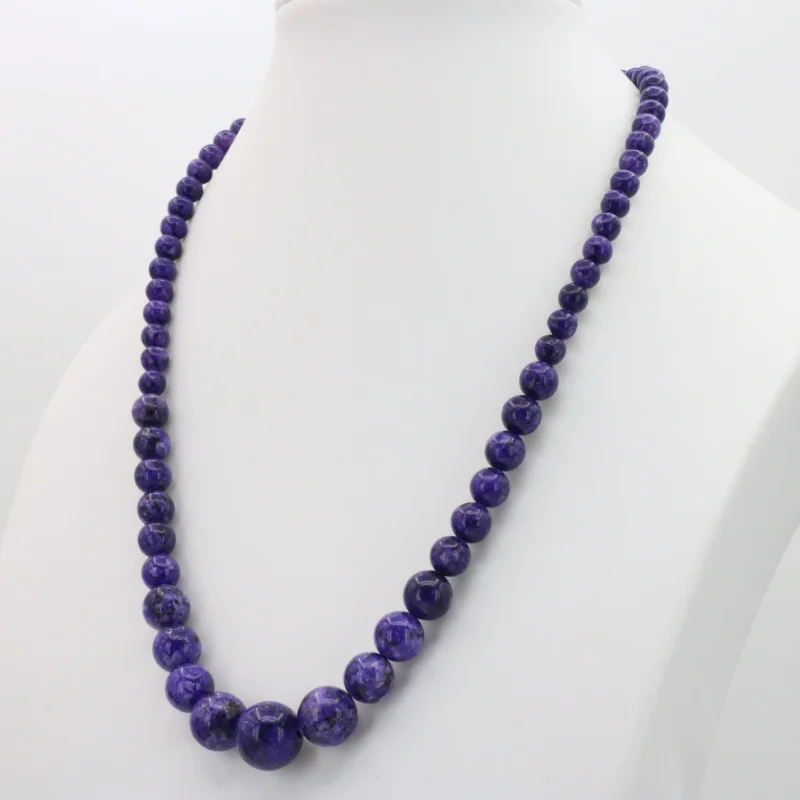Best Selling Purple Chalcedony Round Bead Tower Chain 6 14mm Stone