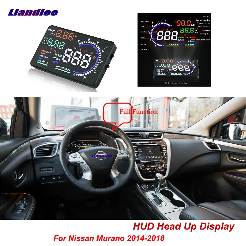 

Liandlee Car Head Up Display HUD For Nissan Juke Murano 2014-2018 Dynamic Driving Computer HD Projector Screen OBD II Detector