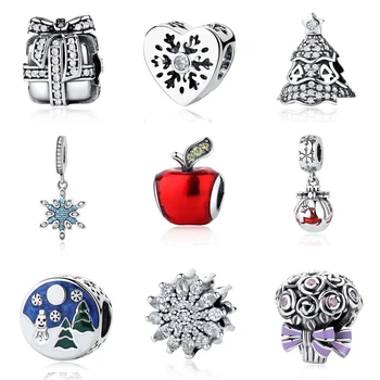 

2018 Christmas Gift Style tree 925 Sterling Silver Charm Pendant Beads Fit Original Pandora Charm DIY Bracelet Jewelry Wholesale