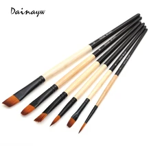 Dainayw 6 шт. набор кистей для рисования нейлоновая кисть для окрашивания волос Различные стили короткая акриловая кисть для масляных красок Акварельная ручка товары для рукоделия