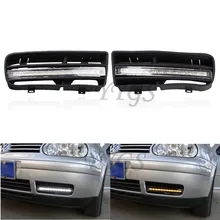 1 Par Car Styling LED DRL de Circulación Diurna Luces de Giro con Rejillas Para VW Golf MK4 1998-2003 Blanco y Ámbar Luz