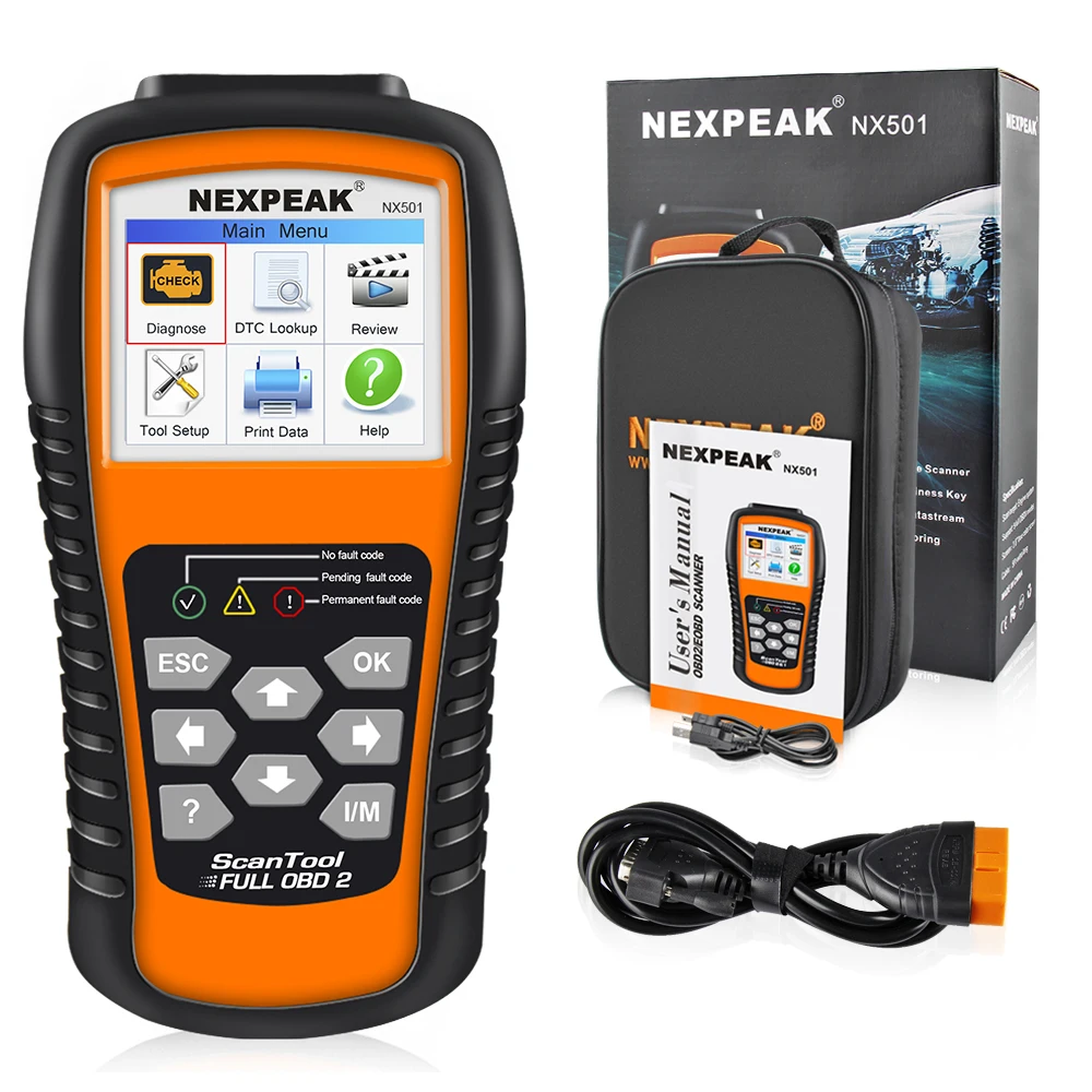 NEXPEAK NX501 автомобильный диагностический инструмент полный OBD2 Функция