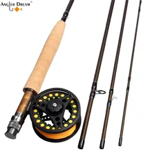 Fly Fishing Combo 3 5 8WT 8,3/9FT углеродное волокно нахлыстовая удочка и большая беседка алюминиевая муха катушка и WF Fly Рыболовная линия подложка