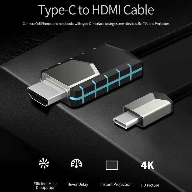 ABS цинковый сплав USB-C тип-c к HDMI 4 к 30 адаптер HZ конвертер кабель провода шнур для MacBook 100*100*10 мм