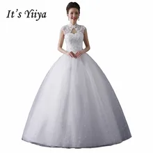 High Collar Vintage Wedding Dresses White Princess Crystal Bridal Frocks Real Photo Custom Made Vestidos De Novia Y1080
