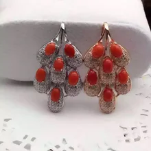 Натуральные красные коралловые Подвески S925 Серебряный натуральный драгоценный камень кулон Цепочки и ожерелья модный роскошный большой лист фрукты для женщин ювелирные изделия