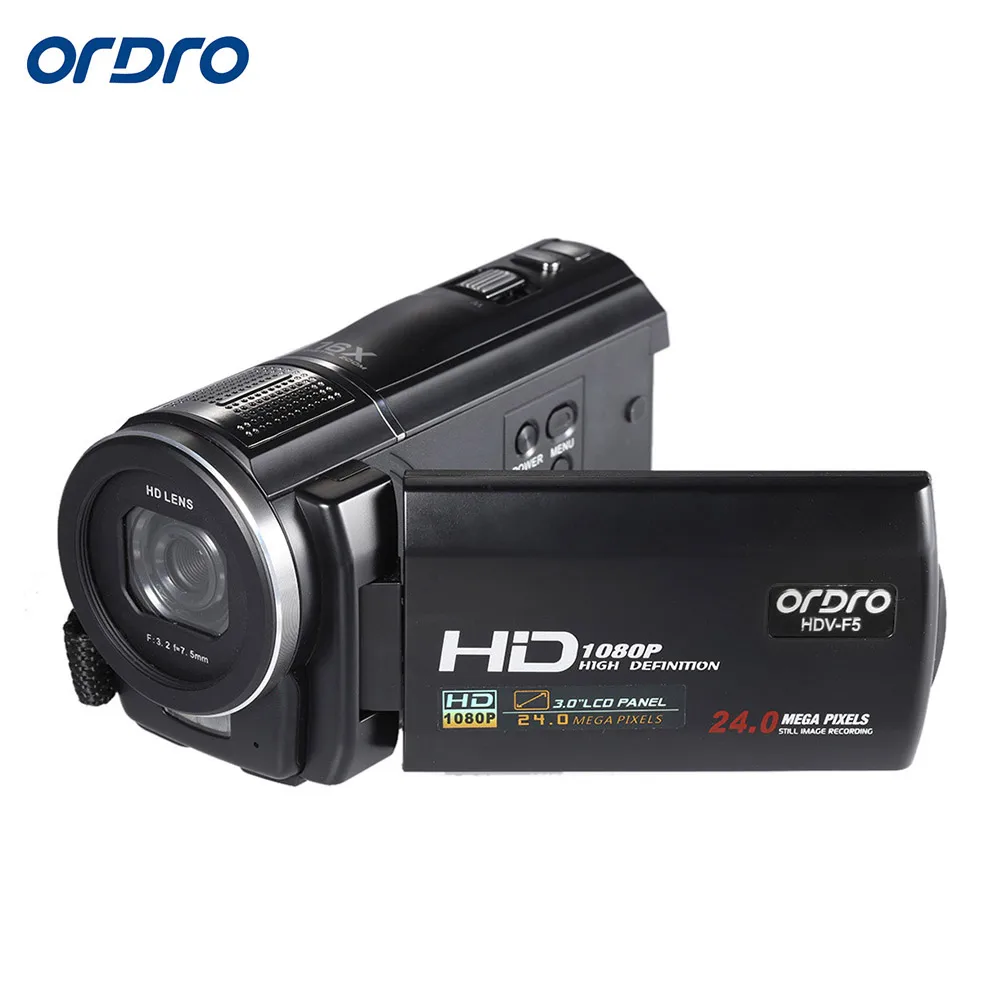 Видеокамера Ordro HDV-F5 1080P с сенсорным экраном 3 0 дюйма ЖК Цифровая камера защитой от