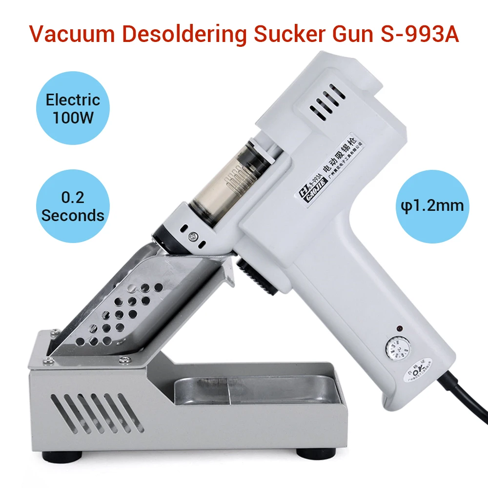 

110V/220V 100W Desoldering Gun Electric Absorb Gun S-993A Electric Vacuum Desoldering Pump Solder Sucker Gun