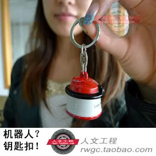 

Humanities Engineering ! Bag pendant super personality ! Lely robot feeding metal keychain UH France