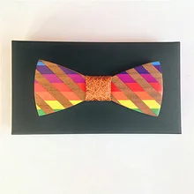 Цветные деревянные новые мужские деревянные полосатые с бантом для свадьбы ручной работы бабочка галстук регулируемый галстук-бабочка мужские аксессуары
