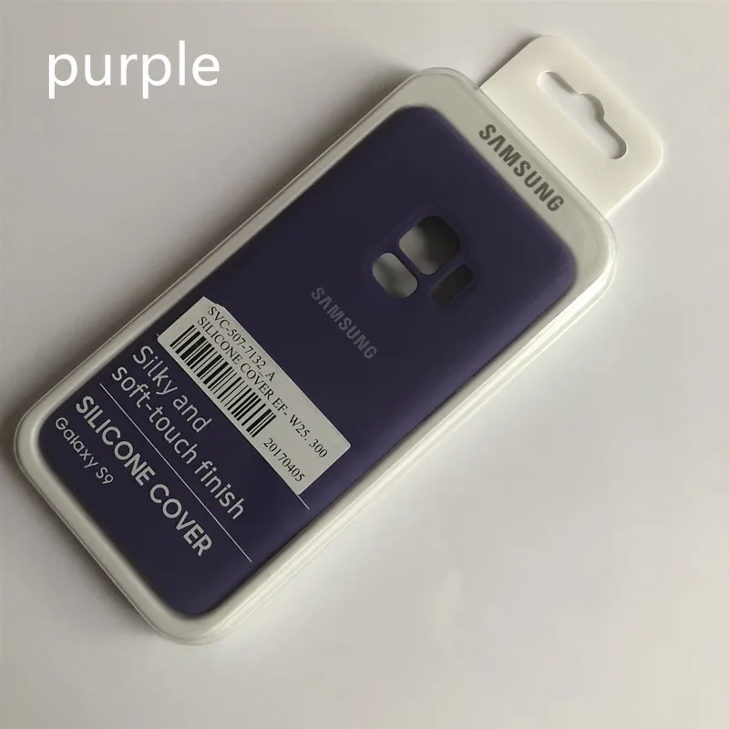 Жидкий силиконовый чехол для samsung galaxy S9/S9 Plus, шелковистый мягкий на ощупь защитный чехол на заднюю панель для galaxy s9 plus, упаковка - Цвет: purple