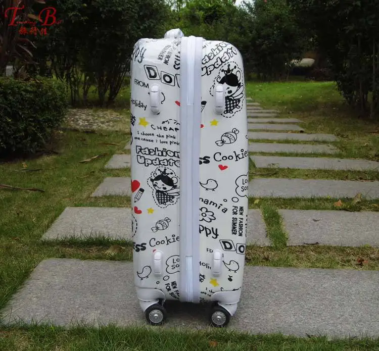 20 ''24'' женский винтажный дизайн чемодан на колёсиках/девушка ABS+ PC ретро Эйфелева башня чемодан/Спиннер Колеса Тележка тяга багажник