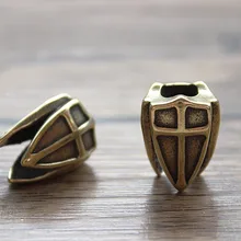 1 шт. трехсторонний щит Ретро латунь EDC бусы на веревочке нож бусины веревка шнур браслет бусины на шнурке Подвески Аксессуары для улицы