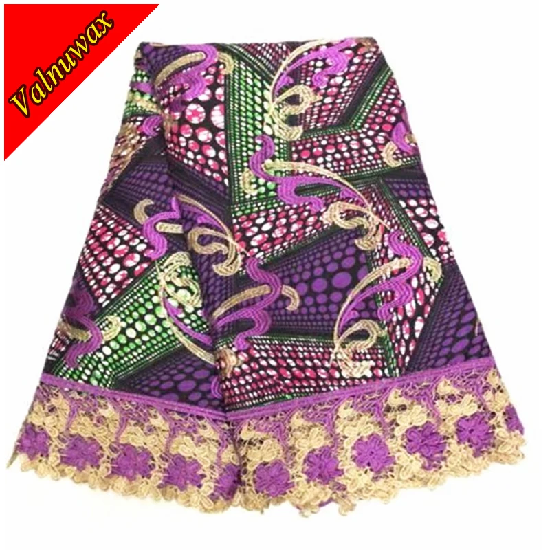 

Guaranteed African Wax Lace Fabric Ankara Wax Lace Fabric With Embroidery And Beads For Sewing Wedding Party Dress LS2019