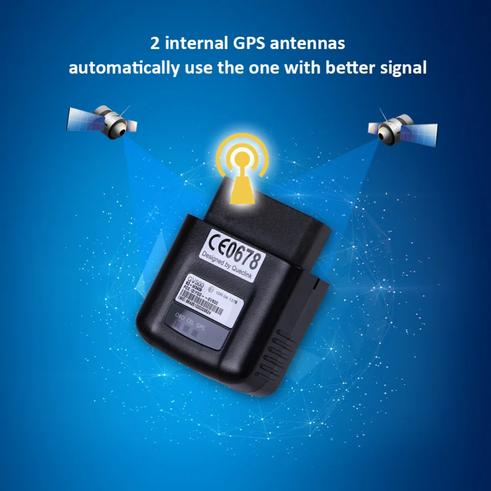 Устройство для отслеживания автомобиля OBD Tracker GV500 GSM GPS GPRS 130 мАч Li Polymer 8 32 в режиме