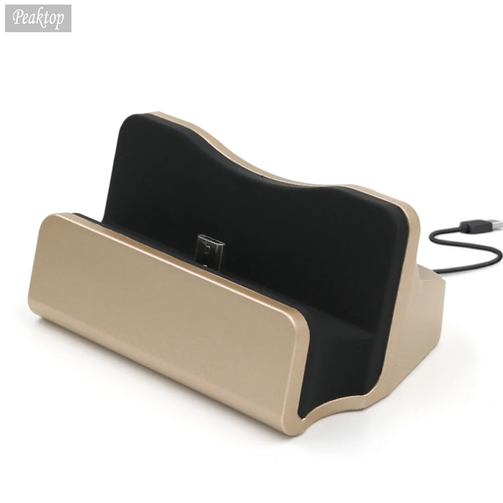 Зарядная док станция Peaktop с Micro USB настольная для смартфонов на Android синхронизации