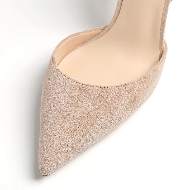 Shoes Woman 2019 New Summer 8cm High Heels Shoes Women Office Ladies Elegant Flock Ankle Straps Female Sandals Casual Shoes Pump