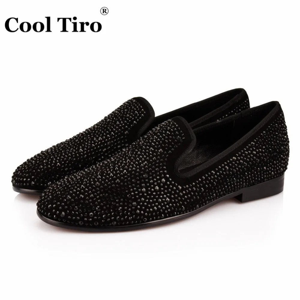 Black Strass Loafers Men Slippers  (4)