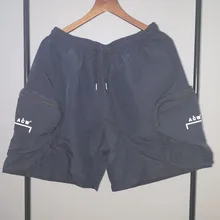 Лучшее качество ACW A-COLD-WALL шорты синий логотип хип хоп ACW Мужские шорты Уличная Meshs A-COLD-WALL карман на молнии шорты