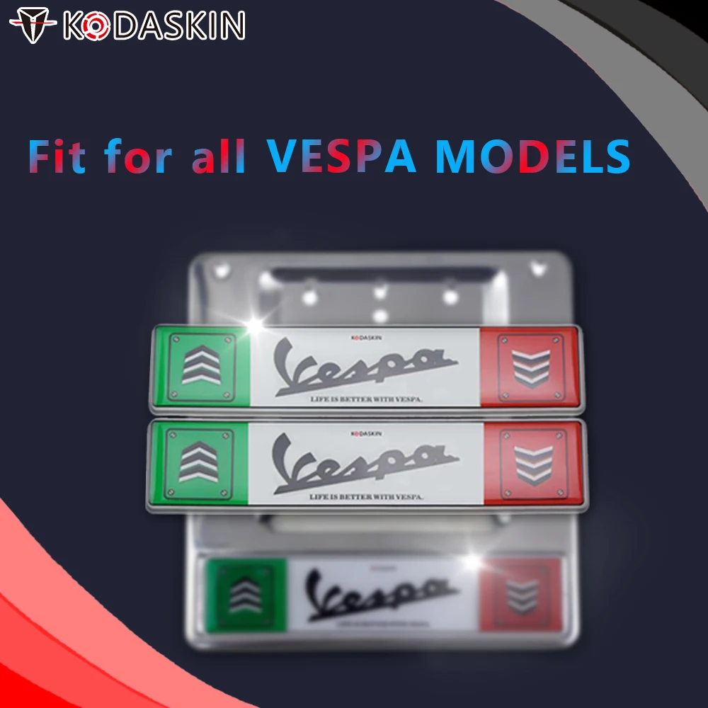 

KODASKIN License Plate Holder Frame sticker for All VESPA Models