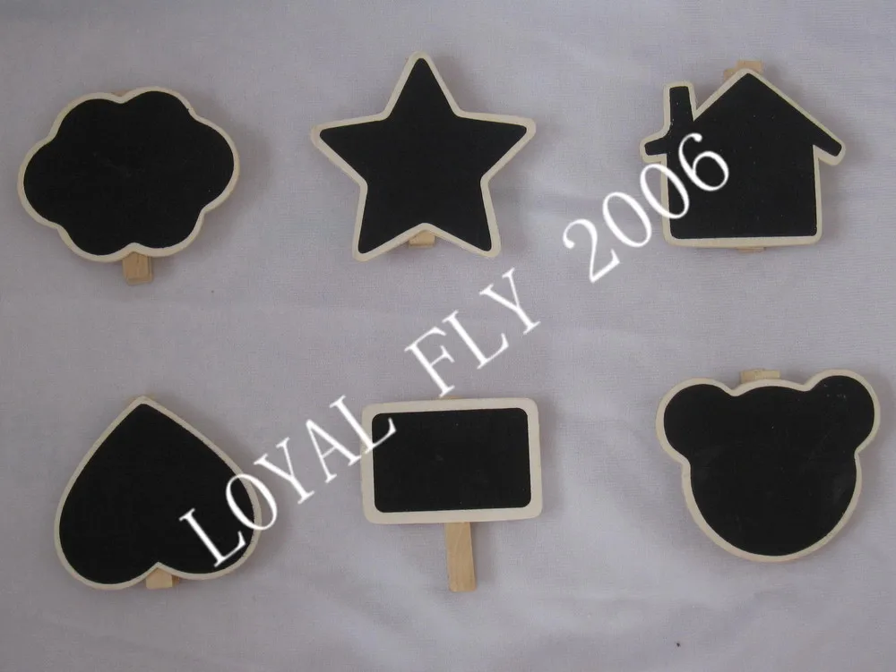 

200PCS Wooden Blackboard Chalk Board Pegs,Chalkboard Clips - Wedding Table Decoration