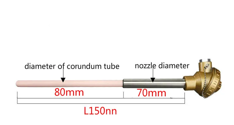 WRP-130 термопара платинового родия, тип S, высокоточная Корундовая трубка, датчик температуры 0-1600 градусов - Цвет: L150mm