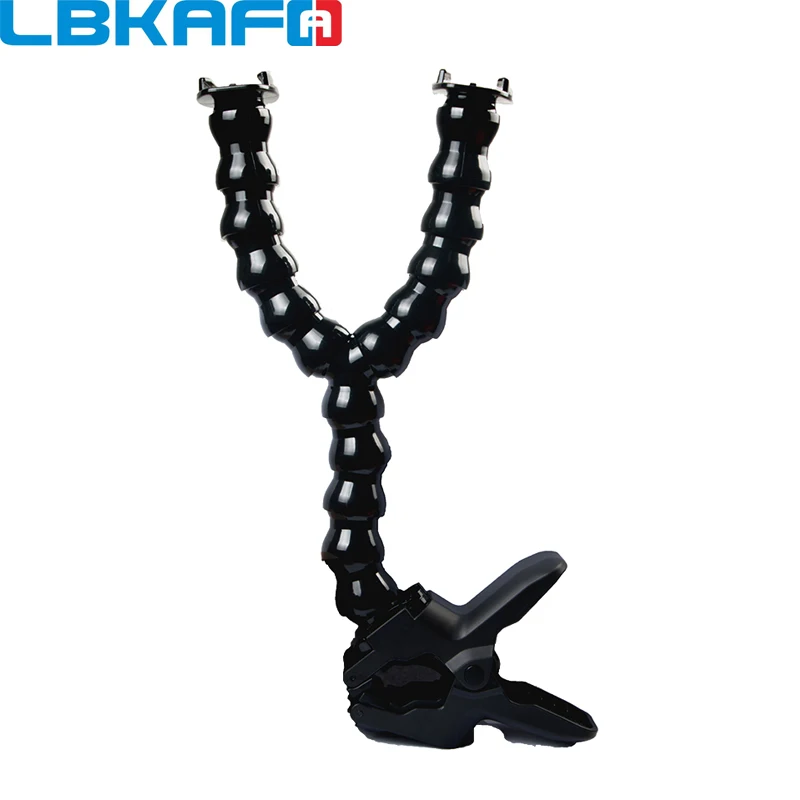 

LBKAFA Jaws Flex Clamp Mount Stand Holder with Double Gooseneck Handheld for GoPro 6 5 4 3+ SJCAM SJ6 SJ7 SJ4000 SJ5000 XIAOYI