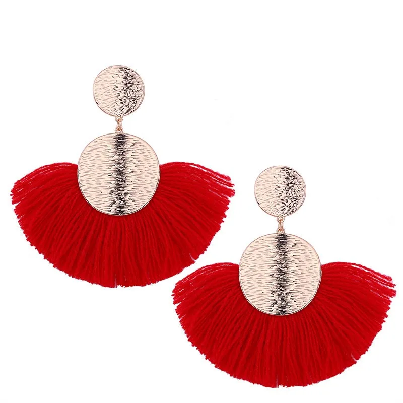Hot Sale Fashion Chic Tassel Boho Hyperbole Women Drop Earrings Geometric Female Sector Party Birthday Prom Gifts Accessories | Украшения и