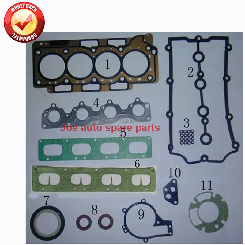 SQR481F 481 H двигателя полный комплект прокладок Комплект переработку, чтобы вы могли Защитные чехлы для сидений, сшитые специально для CHERY A3 A5 TIGGO EASTAR 1.6L 2005-481H-1000AA 481 H 1000AA 481H1000AA