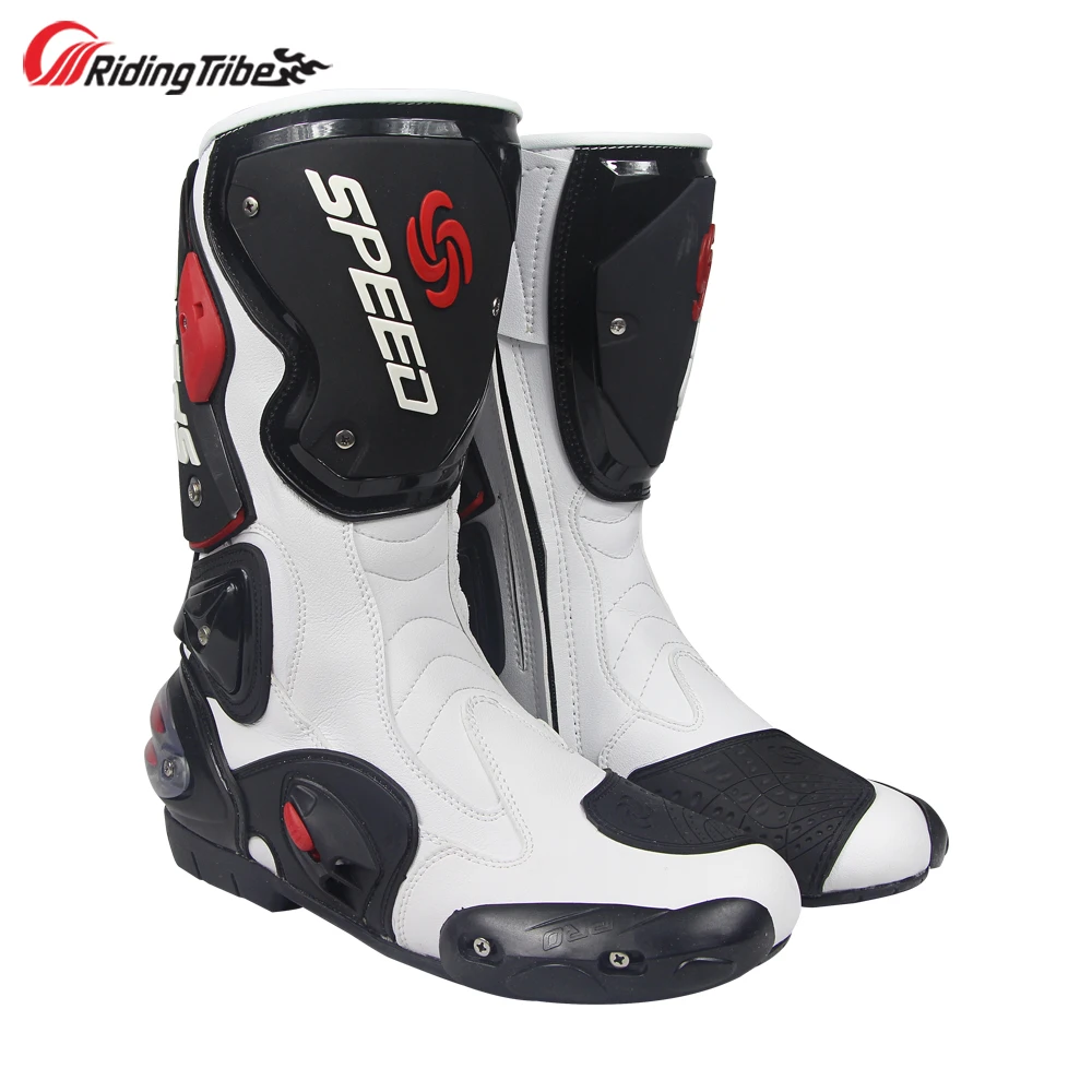 Riding Tribe hombres motocicleta botas antideslizantes a media pierna tobillo buena protección Moto Riding Racing zapatos pie guardias B1001