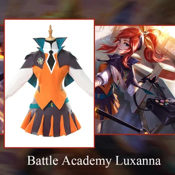 

Anime! Game LOL Battle Academy Luxanna the Lady of Luminosity Uniform Cosplay Costume Halloween Suit For Women NEW Free Shipping