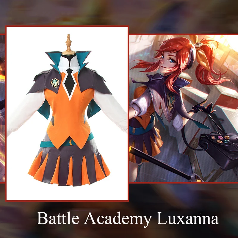 Аниме! Игра LOL Battle Academy Luxanna женская униформа для костюмированной вечеринки костюм