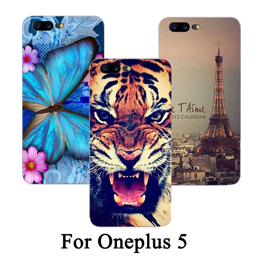 DIY с цветочным принтом животных и Эйфелевой башни ТПУ Чехол для OnePlus 5