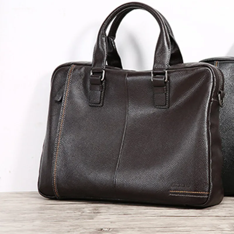 Мужской портфель, сумки для ноутбуков, сумка для ноутбука, мужская сумка на плечо из натуральной кожи, Портативная сумка KUMON для huawei Matebook X Tas - Цвет: Brown