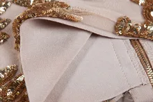 CHIC VITA 2017 Women New Sequin Embellished Floral Mesh Long Sleeve Bandage Dress