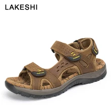 Мужские сандалии новая мужская обувь высококачественные кожаные сандалии модная мужская пляжная обувь