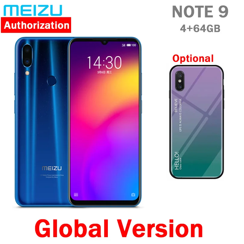 

instock Global Version meizu Note 9 48.0MP Camera 4GB 64GB 128GB Snapdragon 675 Octa Core 6.2" 2244x1080p FHD Fingerprint