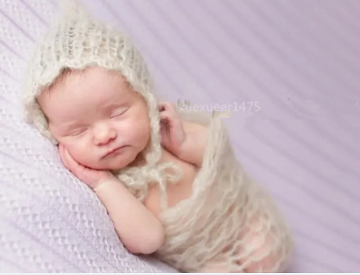 Newborn photography props Handcraft Baby hand Knit Mohair Bonnet on Baby Shower Gift,Baby Photography Props Baby hats