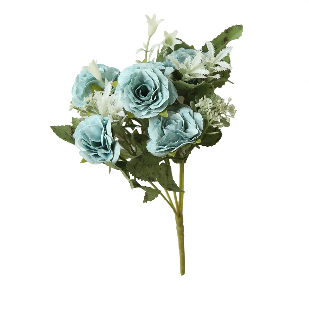 Букет диких роз, искусственные шелковые цветы, маленький букет Флорес, для дома, вечерние, весенние, свадебные украшения, искусственные цветы, Прямая поставка 313w