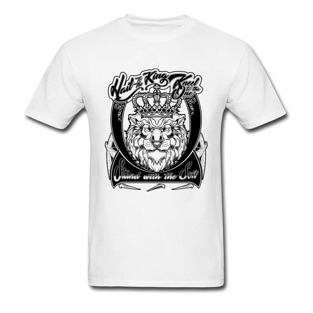 Men T-shirts Graphic Casual Tops Shirt Summer Fall Cotton Fabric O-Neck Short Sleeve Casual Hail to the King Clothing Shirt Hail to the King white