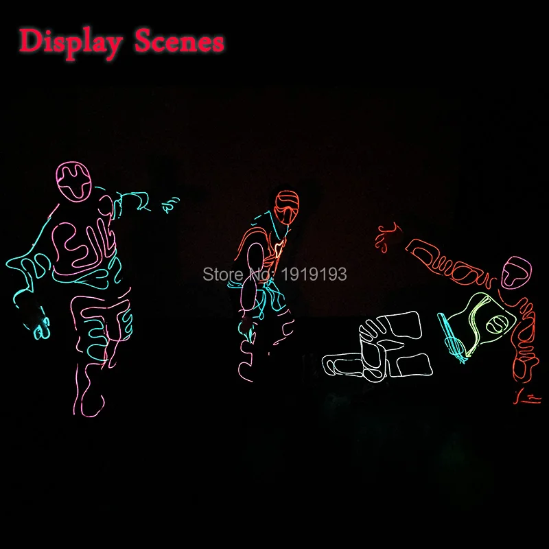 

Evening Party Supplies Led Strip Neon Halloween Party Favor Suit European Style Got Talent Show Dance Props EL Wire Rave Costume