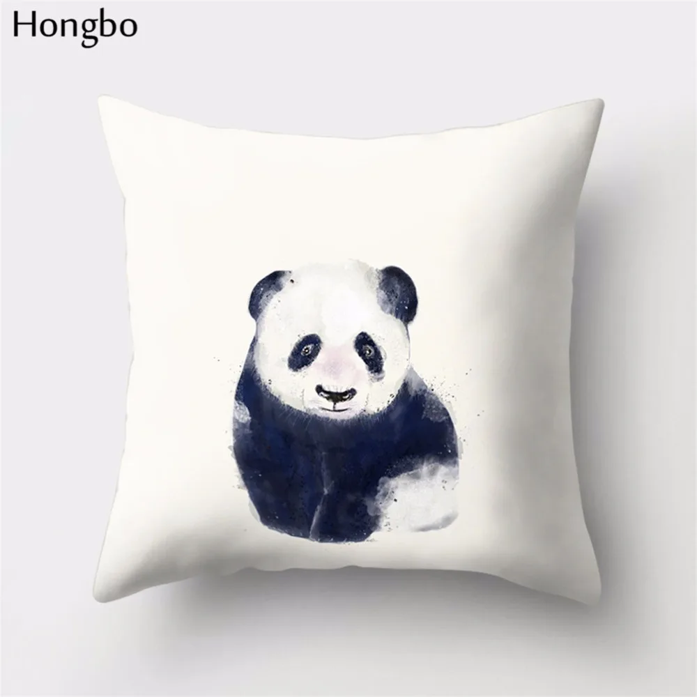 Hongbo 1 шт. наволочка из полиэстера для автомобиля диван, домашний декор перо красивый мультяшный Пингвин собака слон