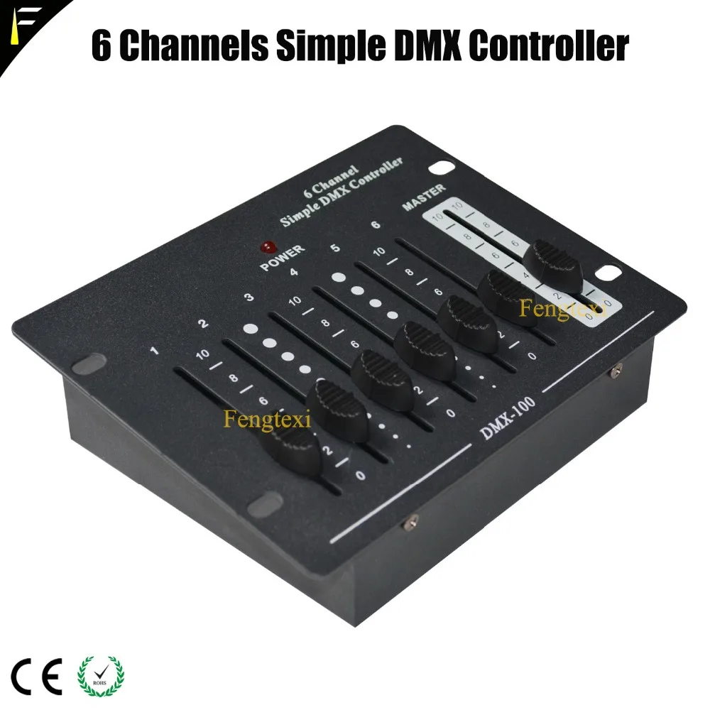Controle de Luminárias Luz do Estágio 6 Canal Controlador Dmx Simples Equipamentos Dmx Remoto Console Portátil e controlador Dmx512 Fase