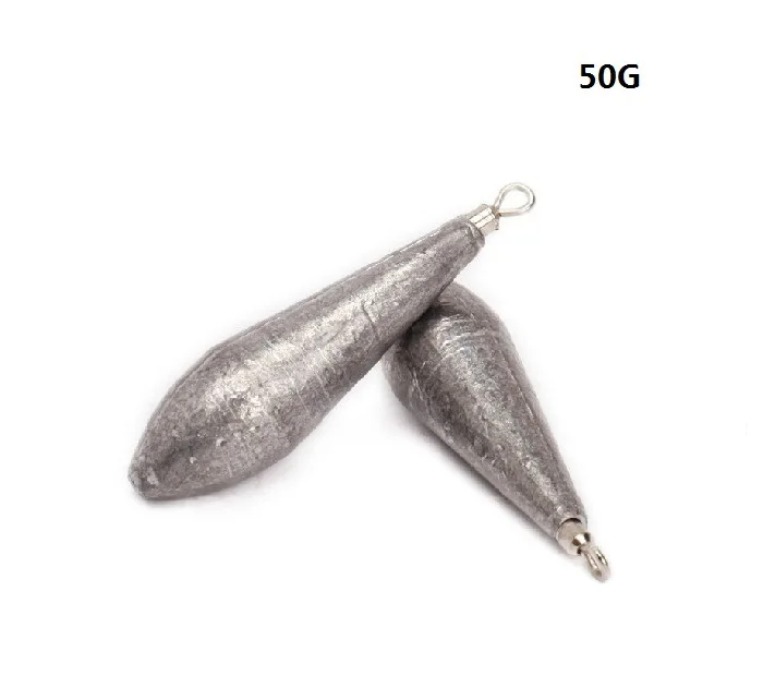 10pcs Weight 50g/59mm fishing lure accessory sinker fishing lead