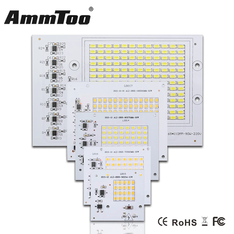 Высокомощная Светодиодная лампа Smart IC Chip 10 Вт 20 30 50 90 220 В 230 в 240 Lampada LED для
