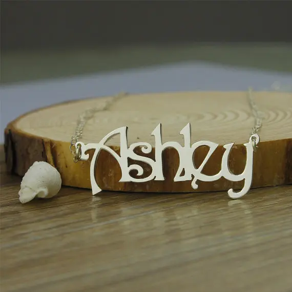 

Name necklace-Personalized 925 Silver Harrington Font cute necklaces