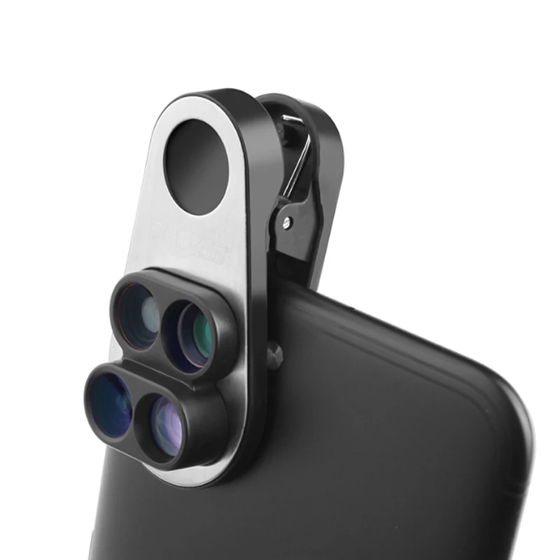 

4 in 1 Phone Lens 0.65X Wide Angle 10X Macro Telephoto 160 Degree Lens JLRJ88