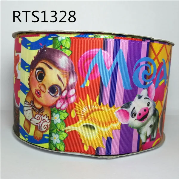 

Free shipping 50yard/roll 3 inch 75mm cartoon character baby island princess printed grosgrain ribbon RTS1328