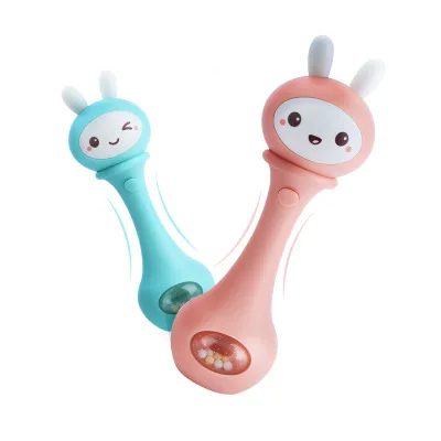 

Baby Hand Bell in Baby Rattles Music Toy Music Rhythm Shaking With Animal modeling Sound and light rhythm induction for 6-12M