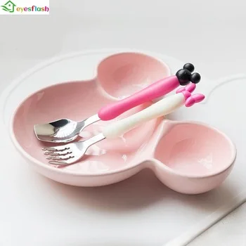 Ceramic Mickey Mouse kids plate  Infant Cake Plates Porcelain Pastry Fruit Tray Ceramic Tableware Snack Dish
